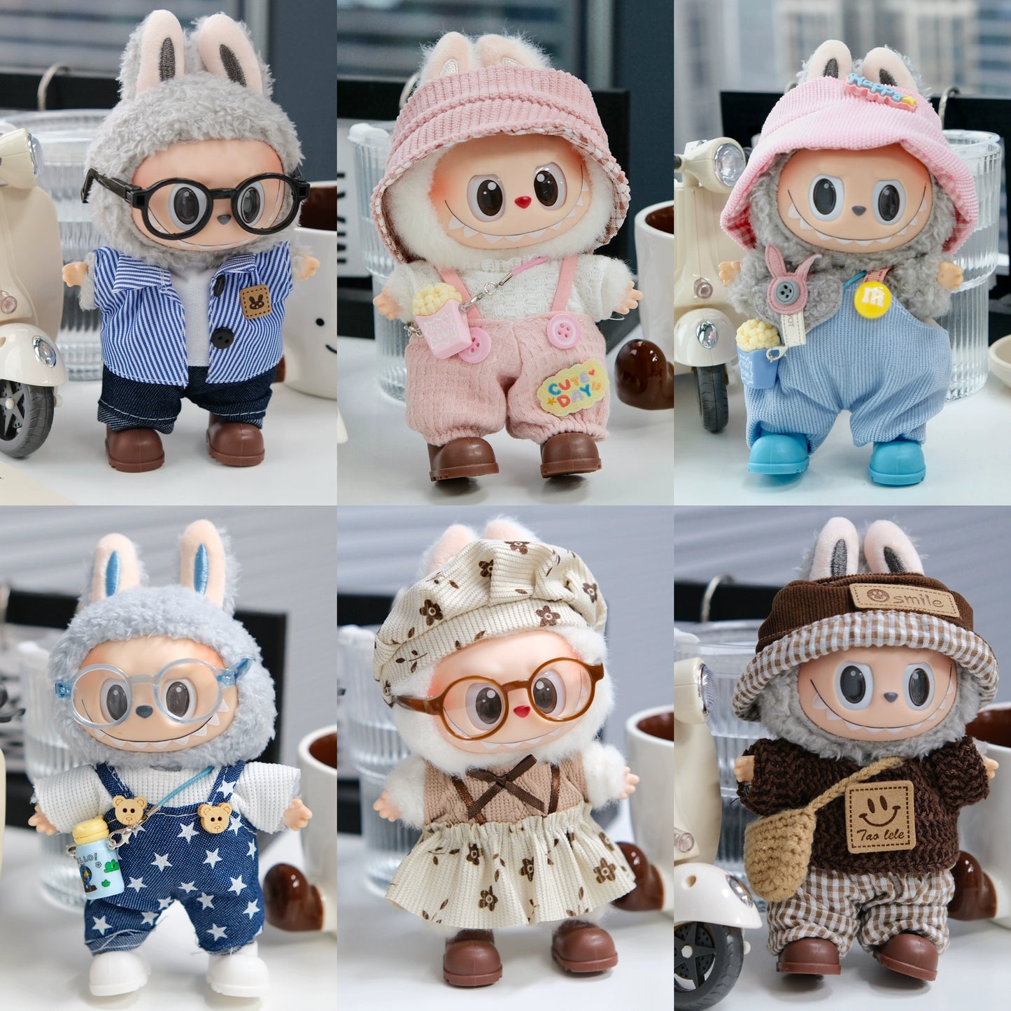 Cute Labubu Outfits for 17cm Dolls – Fits V1, V2 & V3