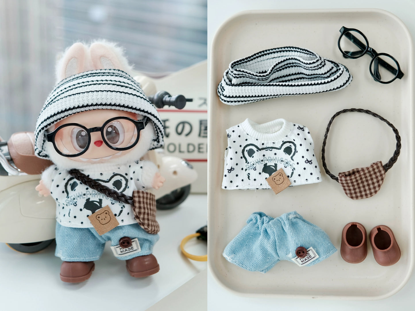 Cute Labubu Outfits for 17cm Dolls – Fits V1, V2 & V3