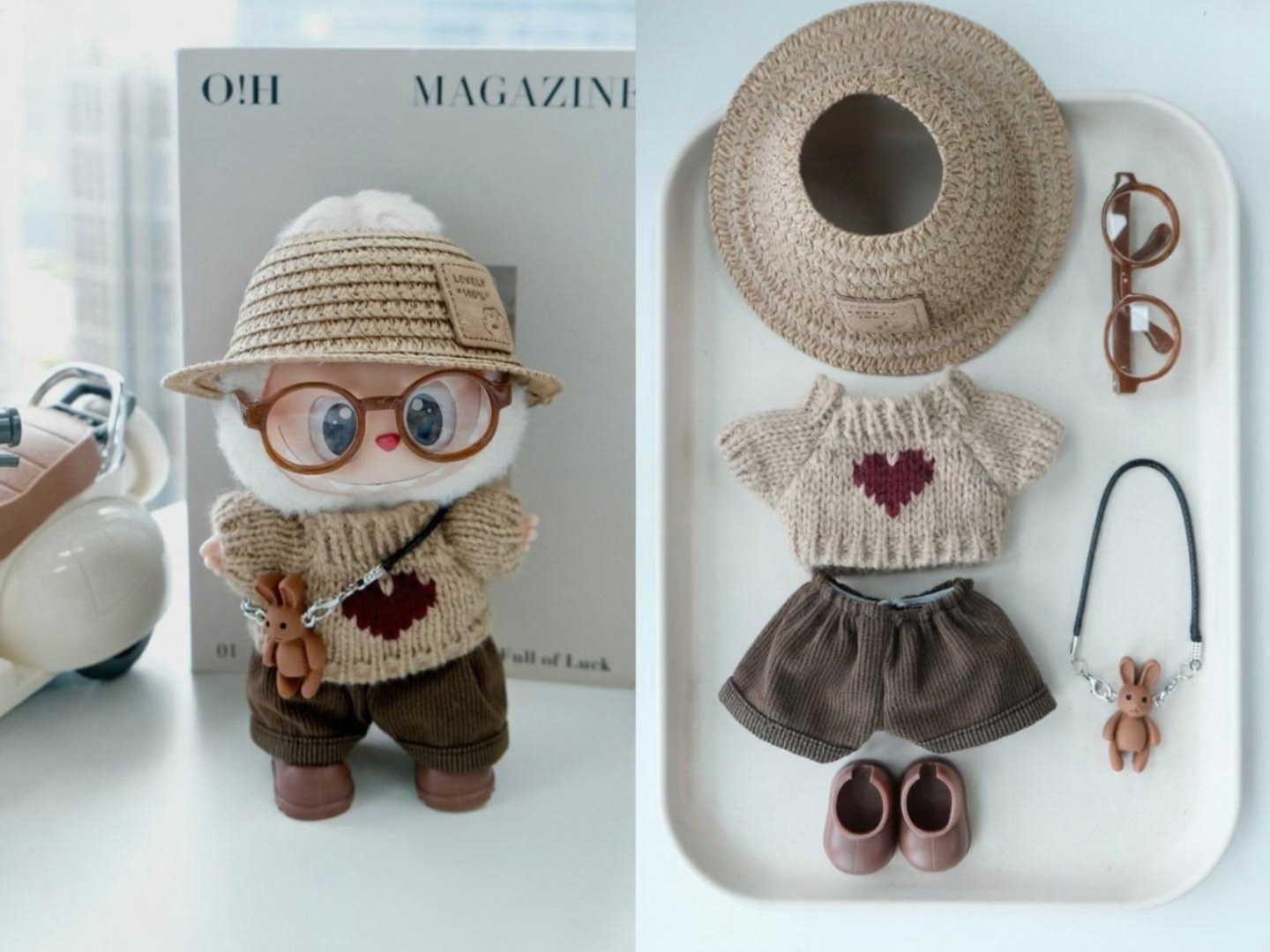 Cute Labubu Outfits for 17cm Dolls – Fits V1, V2 & V3
